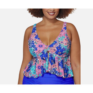 Raisins Curve Topanga Underwire Bra Tankini Multi Color Size 18W 15128
